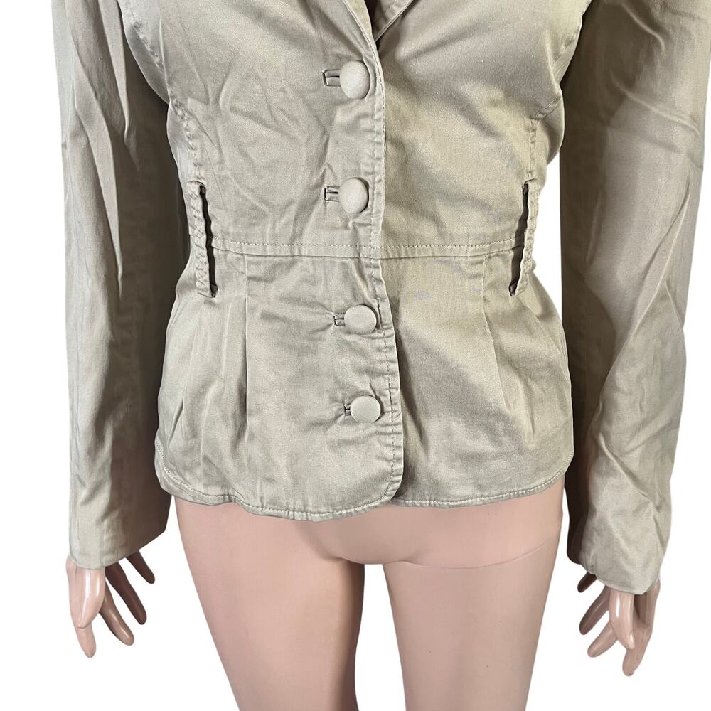 Sandro Blazer Jacket Womens Size Small Tan 5 button - Picture 5 of 10